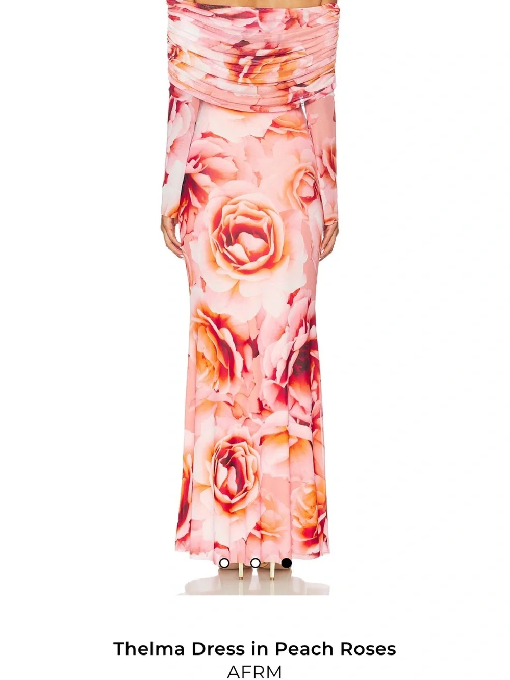 Off-Shoulder Pink Floral Maxi Dress afrm - Picture 6 of 8